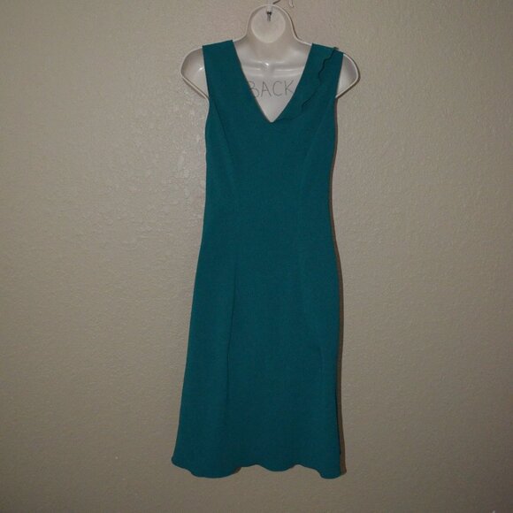 Sz 6 Magid Bernard Green Ruffle Sleeveless Dress - Picture 6 of 7